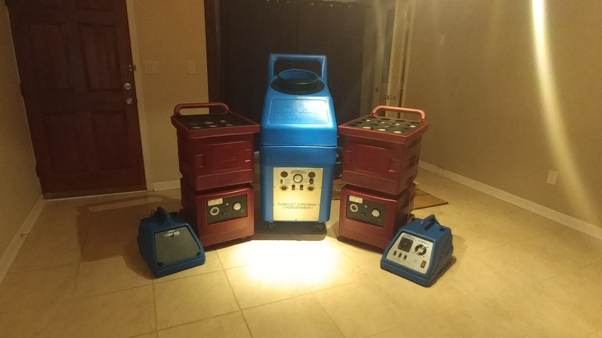 Home Remedies restoration and filtration equipment staged on a project
