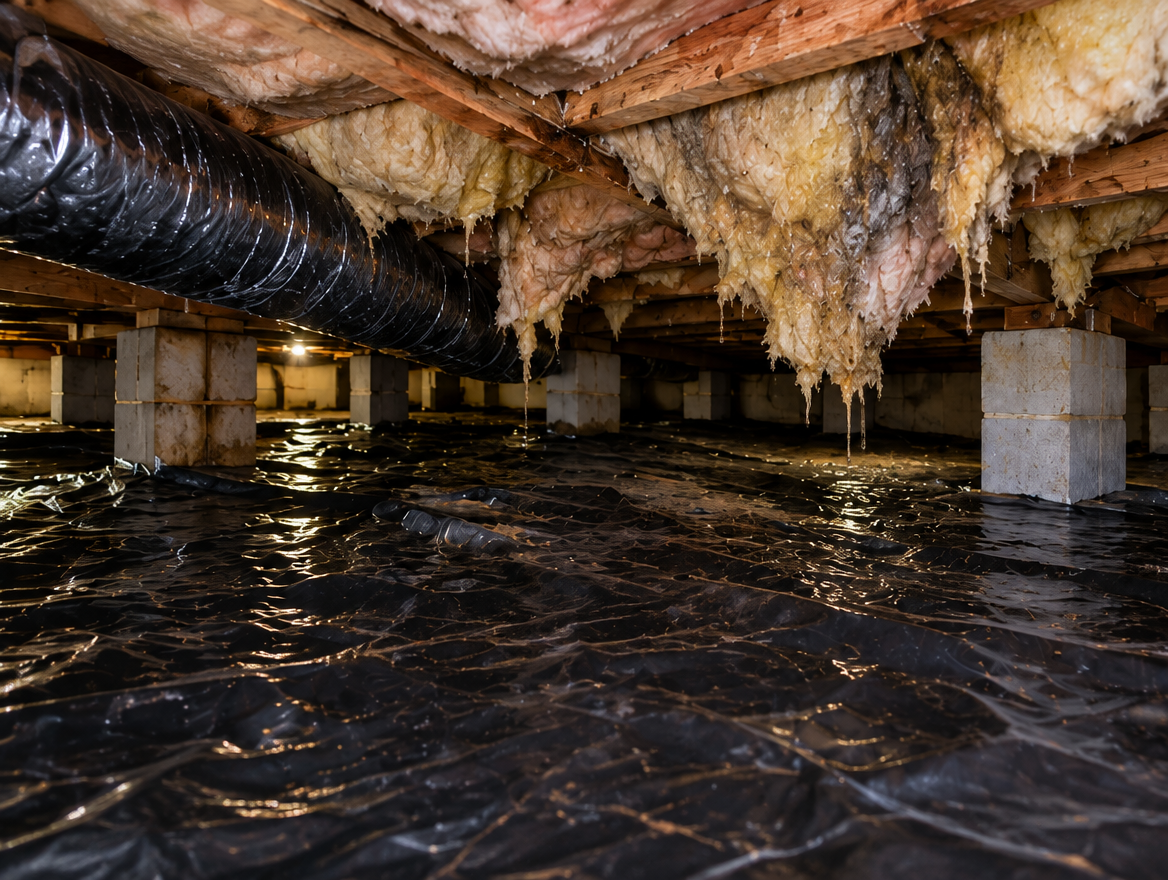 Reference photo of a damp crawl space