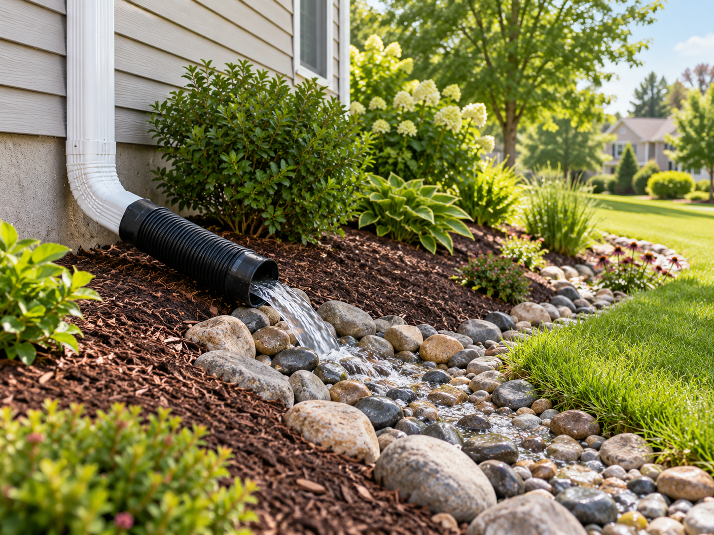 Reference photo of a downspout discharge extension