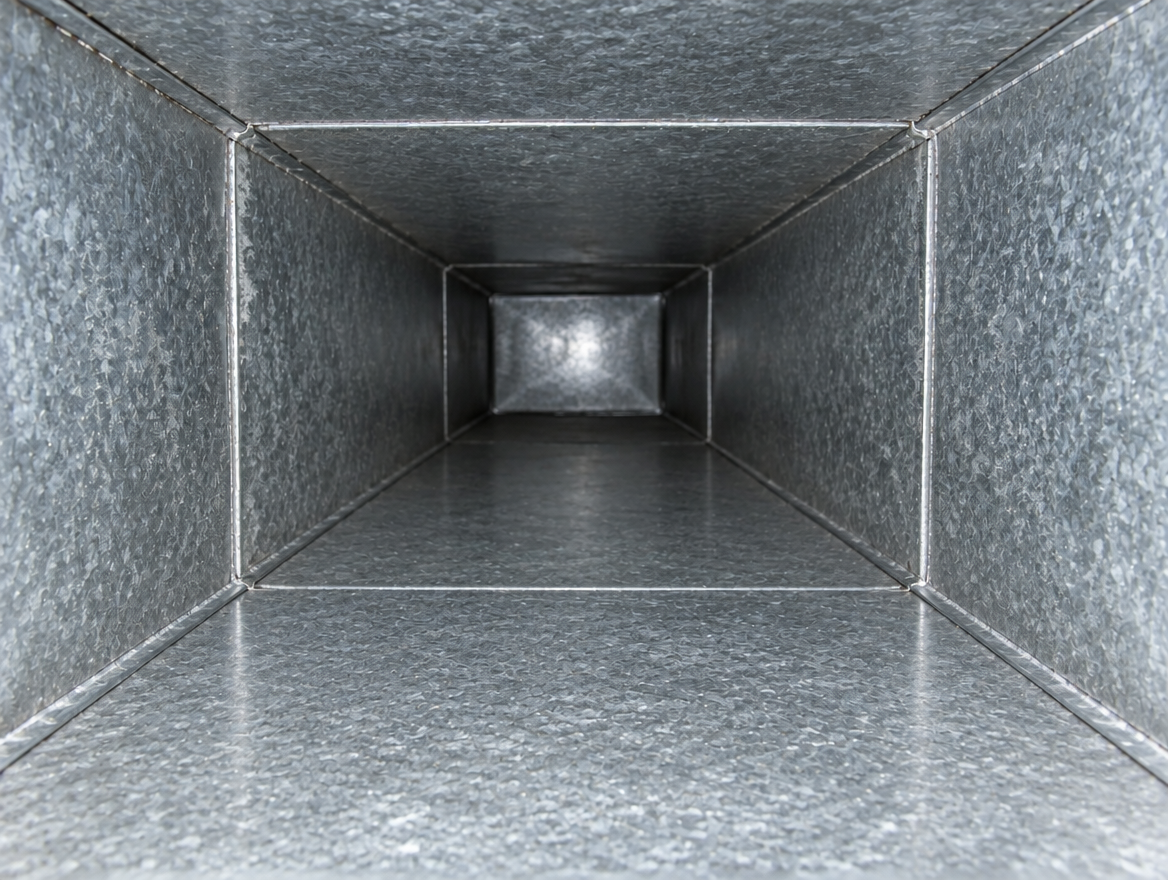 Reference photo of a clean duct interior