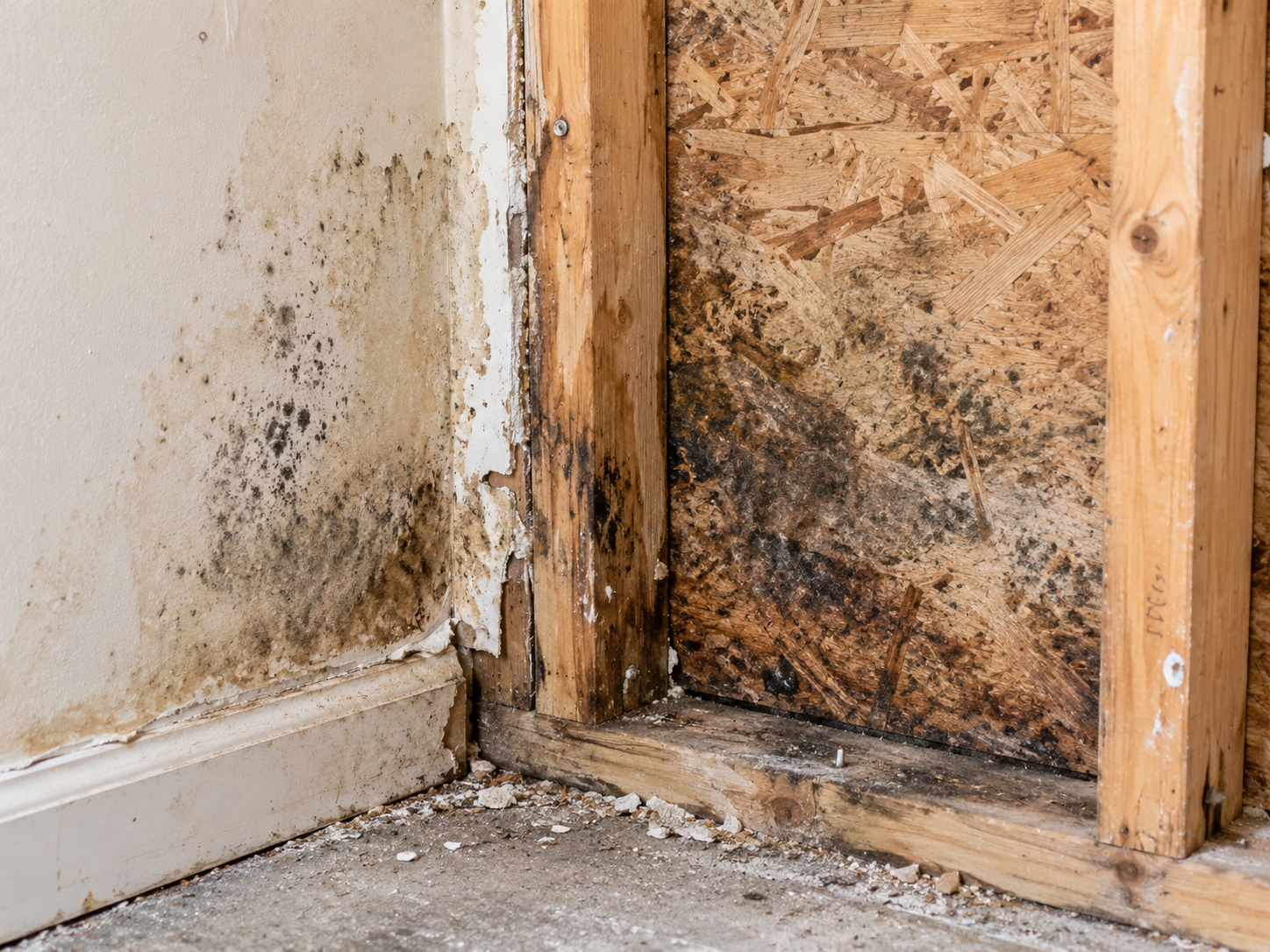 Reference photo of microbial growth on building materials