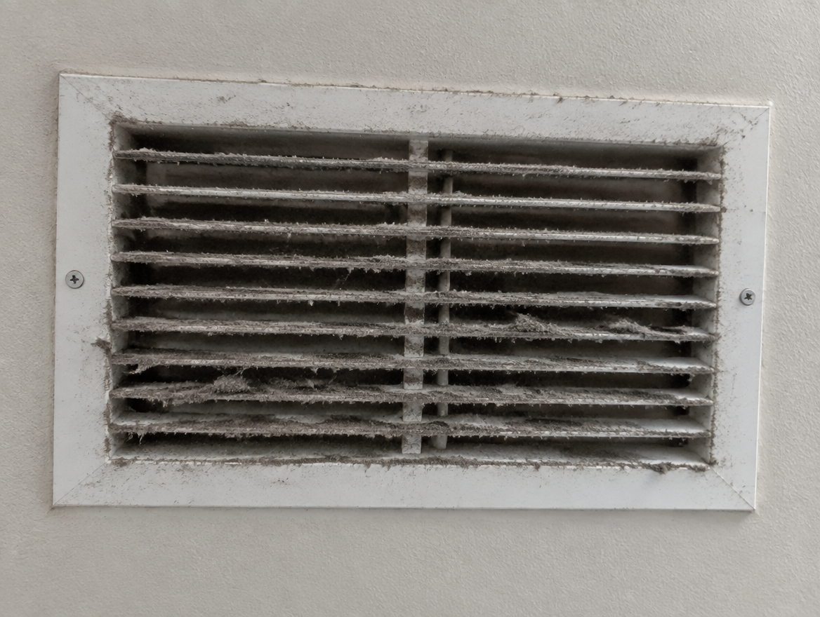 Reference photo of a soiled return-air grille